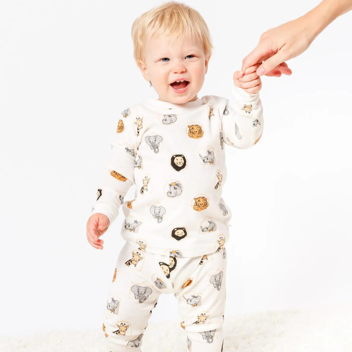Organic Baby Toddler Pajamas Animal Print