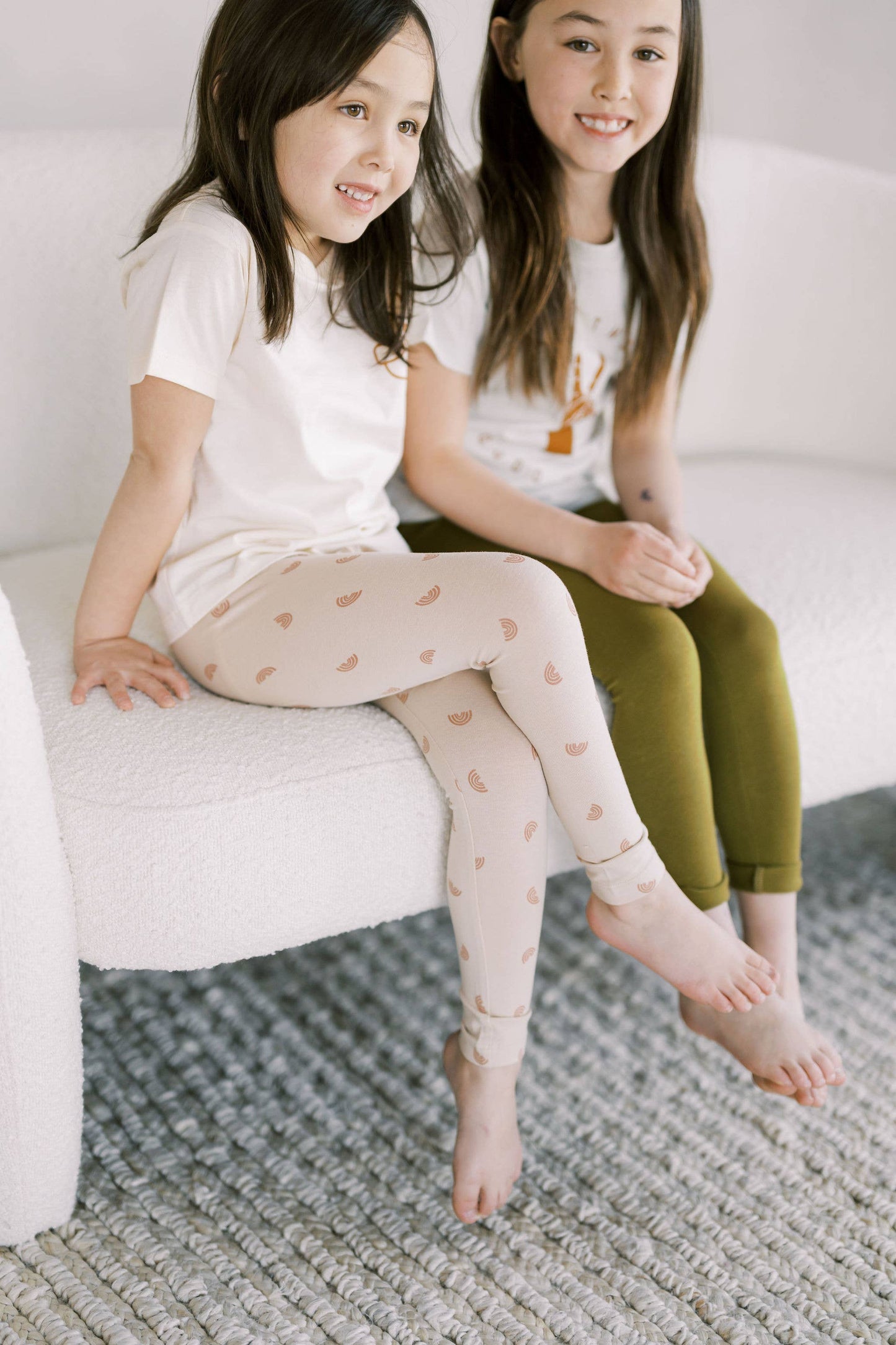 Organic Rainbow Print Leggings for Toddlers & Kids