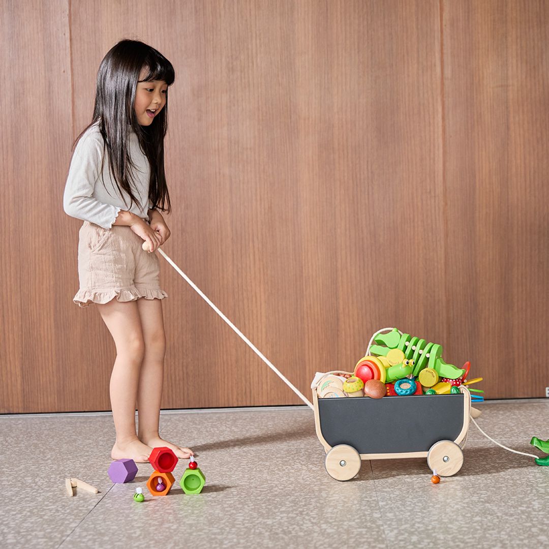 Wooden Toy Wagon - Black