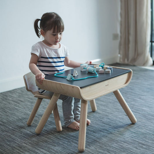 Wooden Table & Chair Set - Black