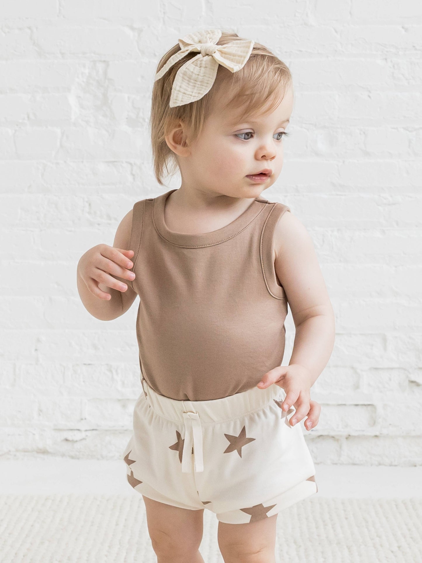 Organic Baby and Kids Havana Short - Star / Truffle