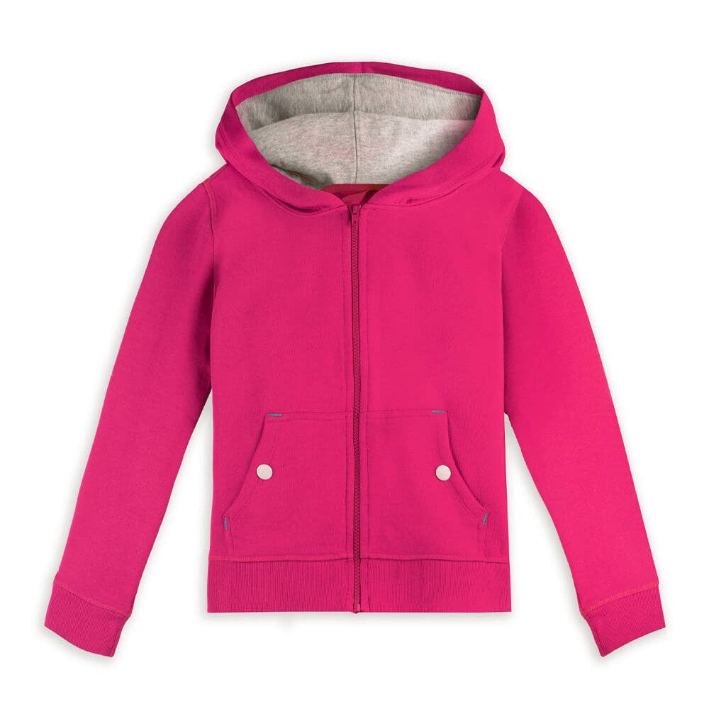 Organic Cotton Kid Zip Hoodie - Magenta