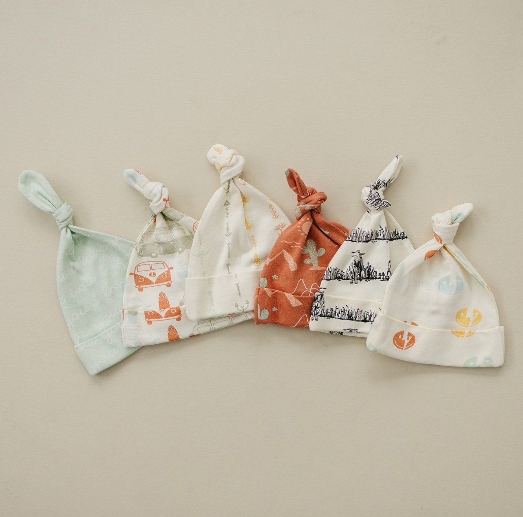 Organic Baby Hat - I Love You (Desert Green)
