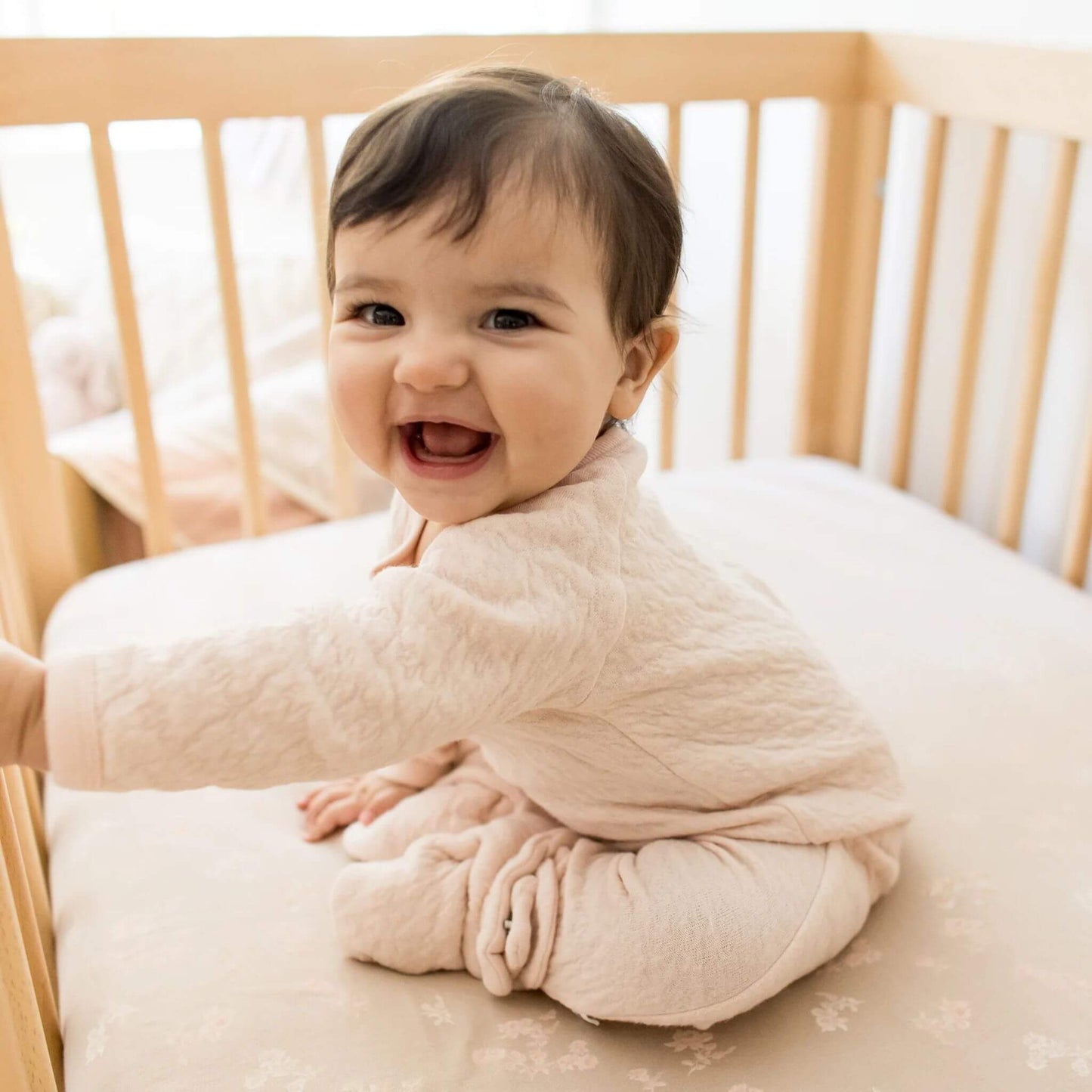 Baby Girl Organic Quilted Jumpsuit - Ranunculus