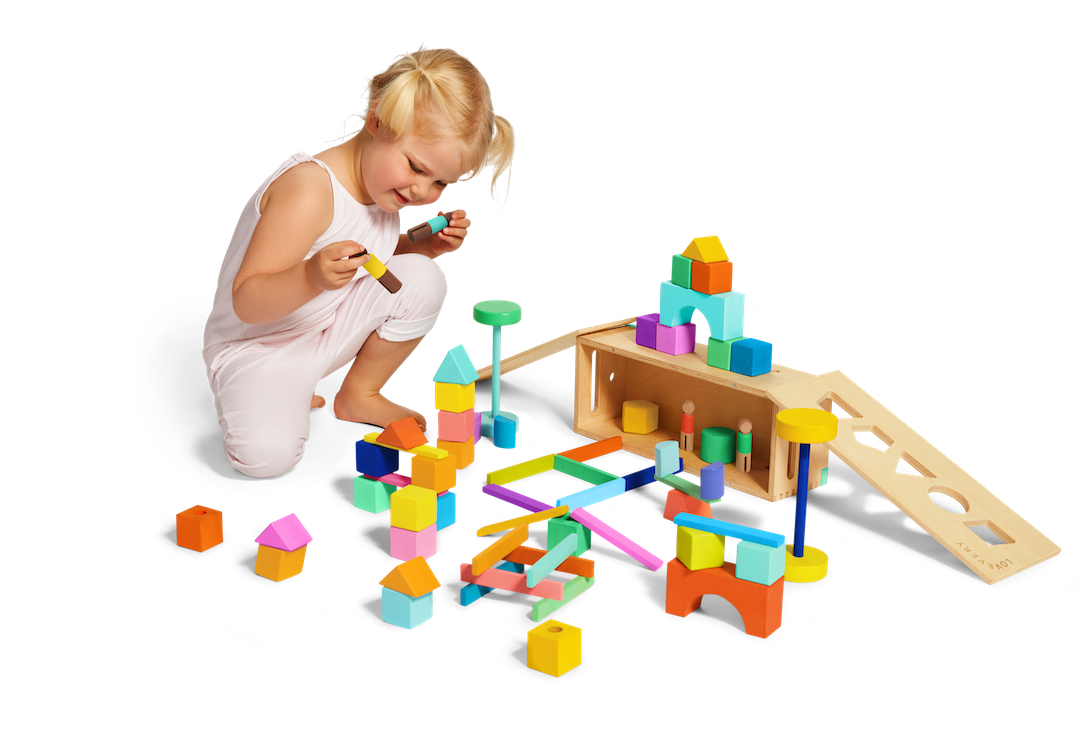 The Block Set - 70-Piece Building Activities for Toddlers & Kids