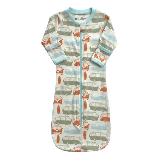 Organic Cotton Baby Sleepsack - Vintage Buses