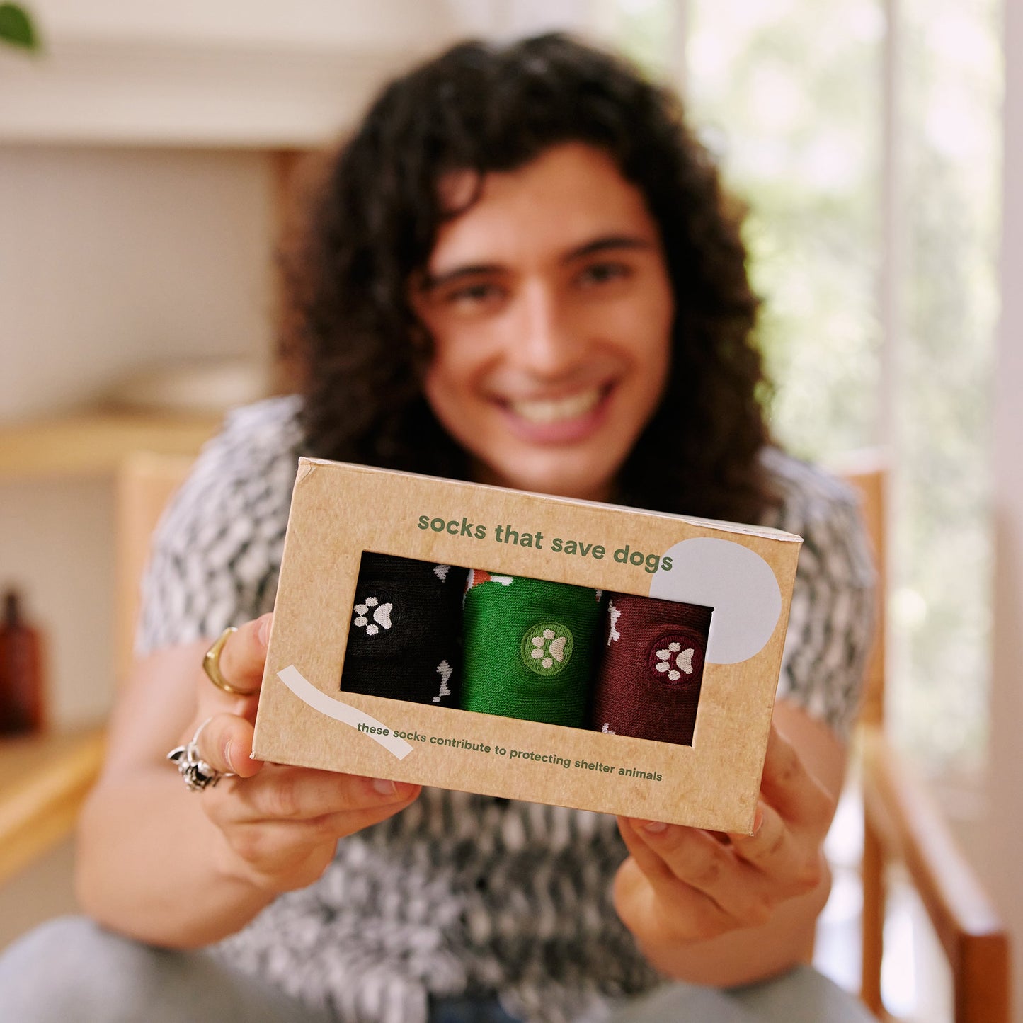 Adult Socks Save Dogs Gift Box