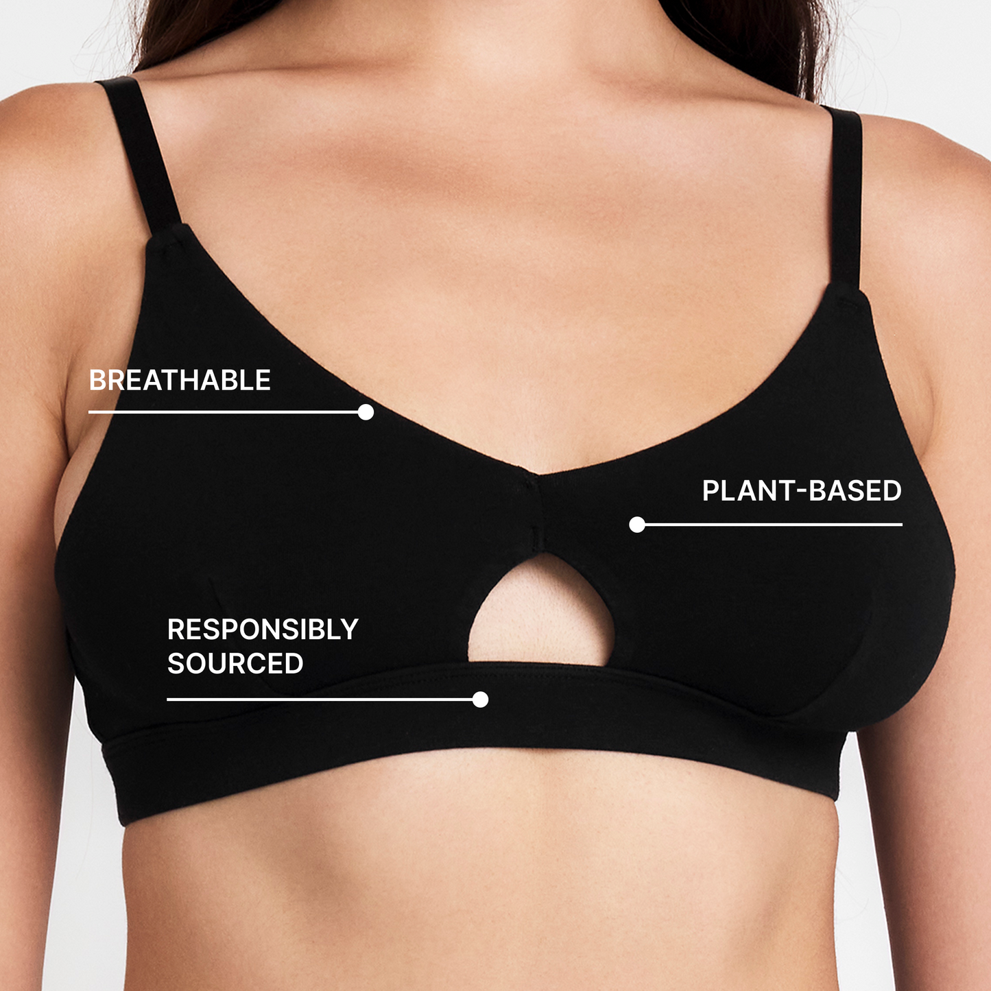 Women's Keyhole Bralette - Black