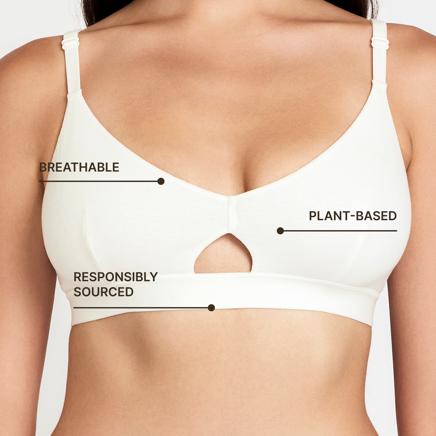 Keyhole Bra - White