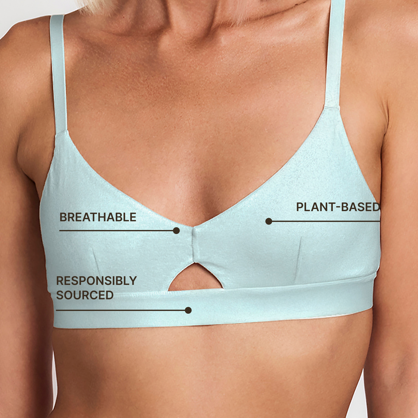 Keyhole Bra - Ocean Blue