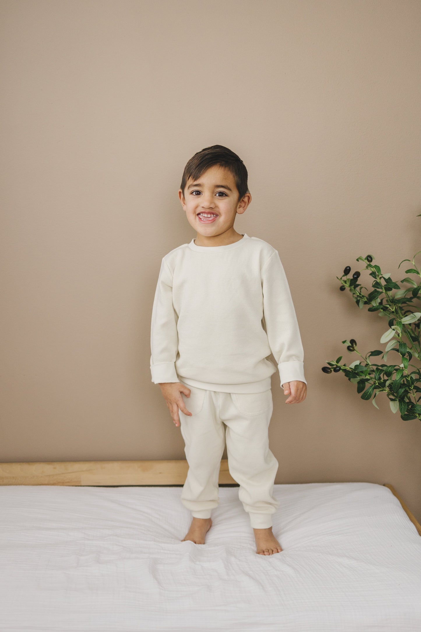 Organic Waffle Knit Baby & Toddler Top - Frost
