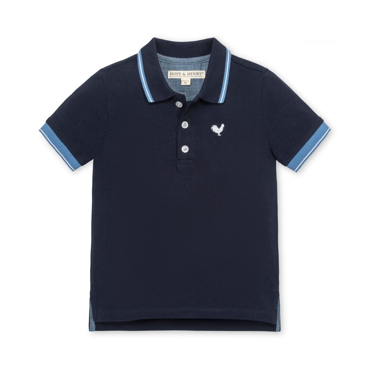 Baby Boy Organic Pique Polo - Navy