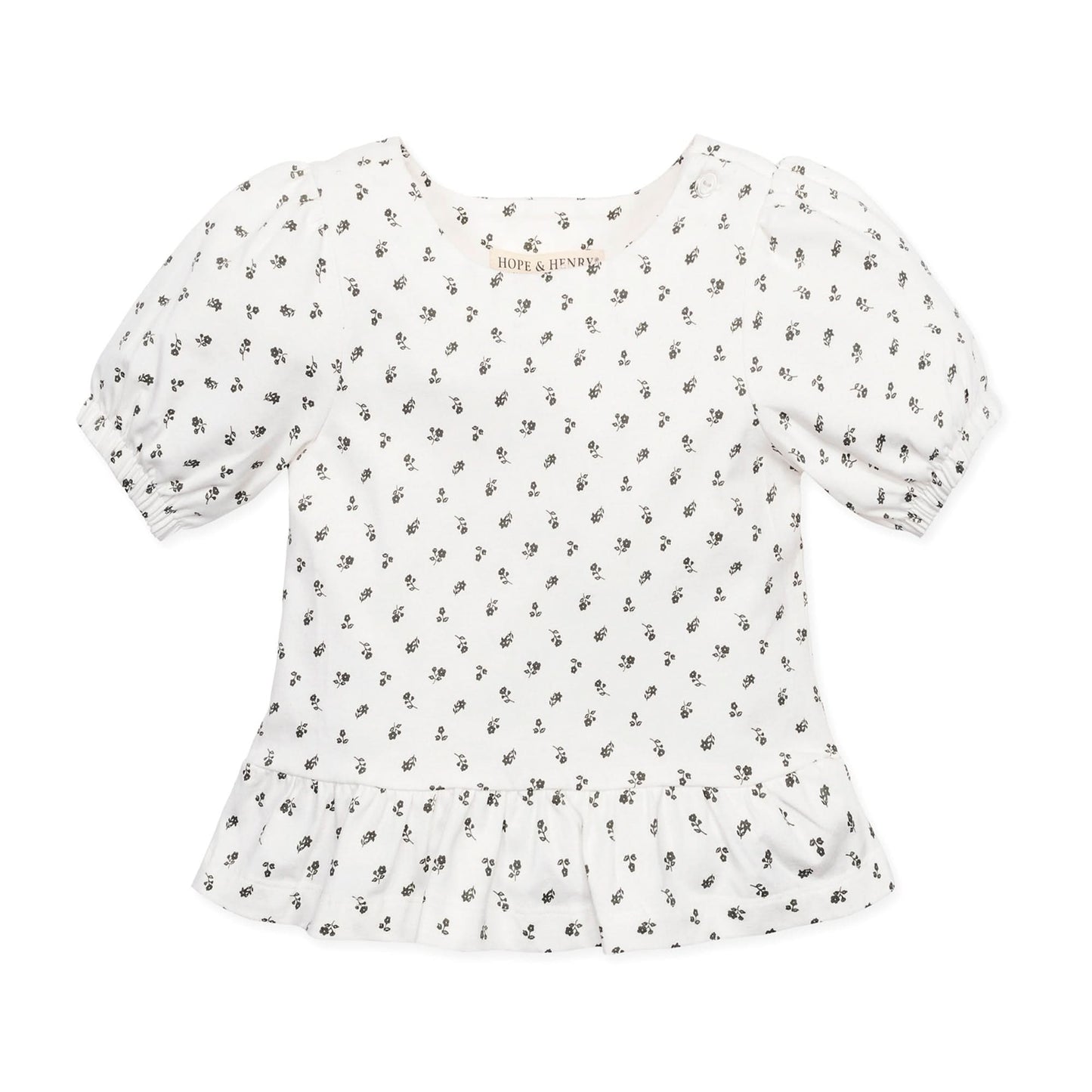 Girls Organic Knit Peplum Top