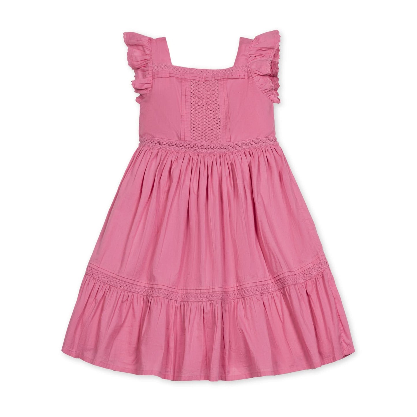 Girls Flutter Sleeve Organic Maxi Dress