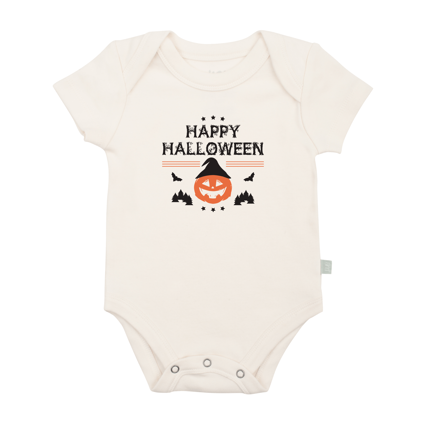 Organic Graphic Baby Bodysuit - Halloween Pumpkin