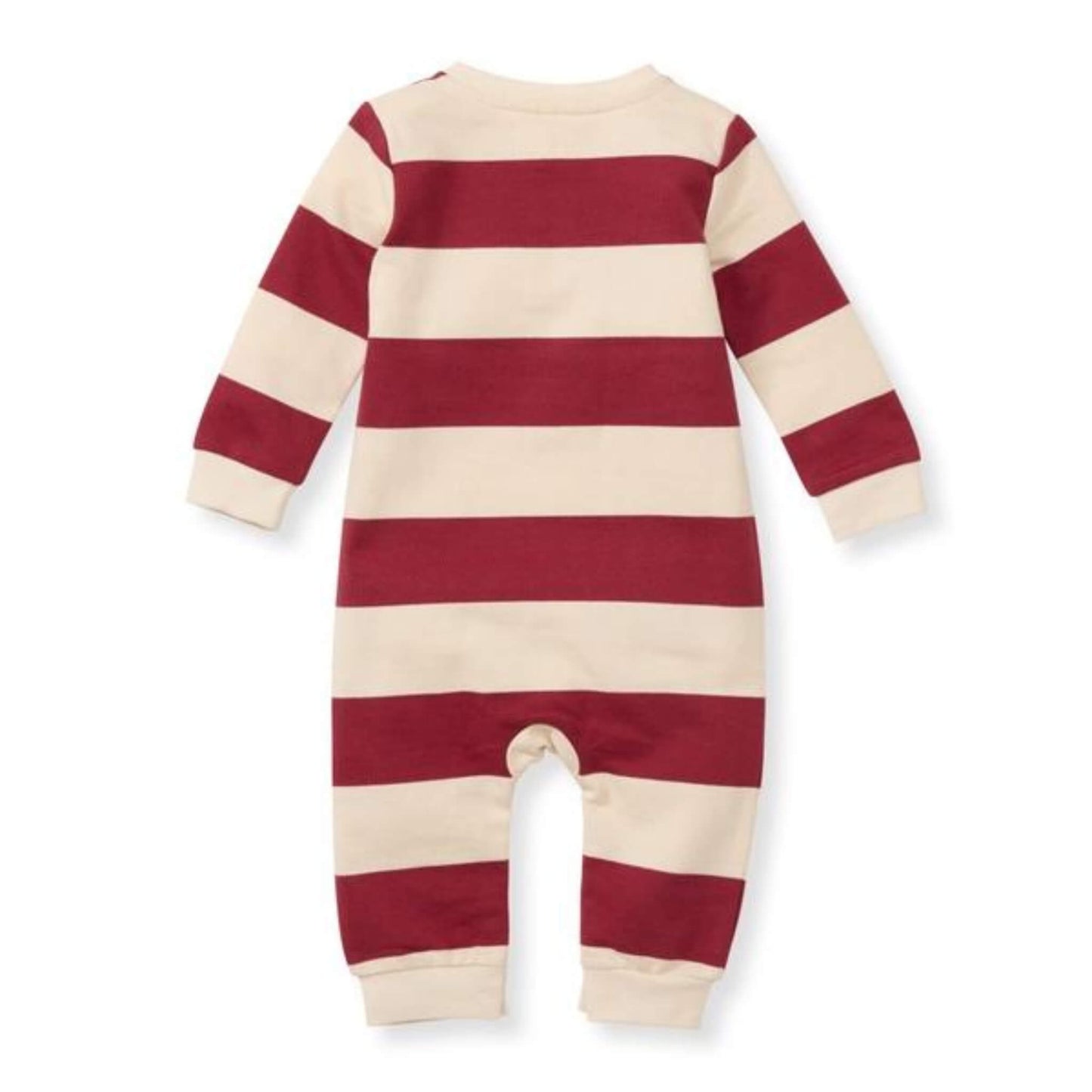 Holiday Striped Organic Henley Baby Romper