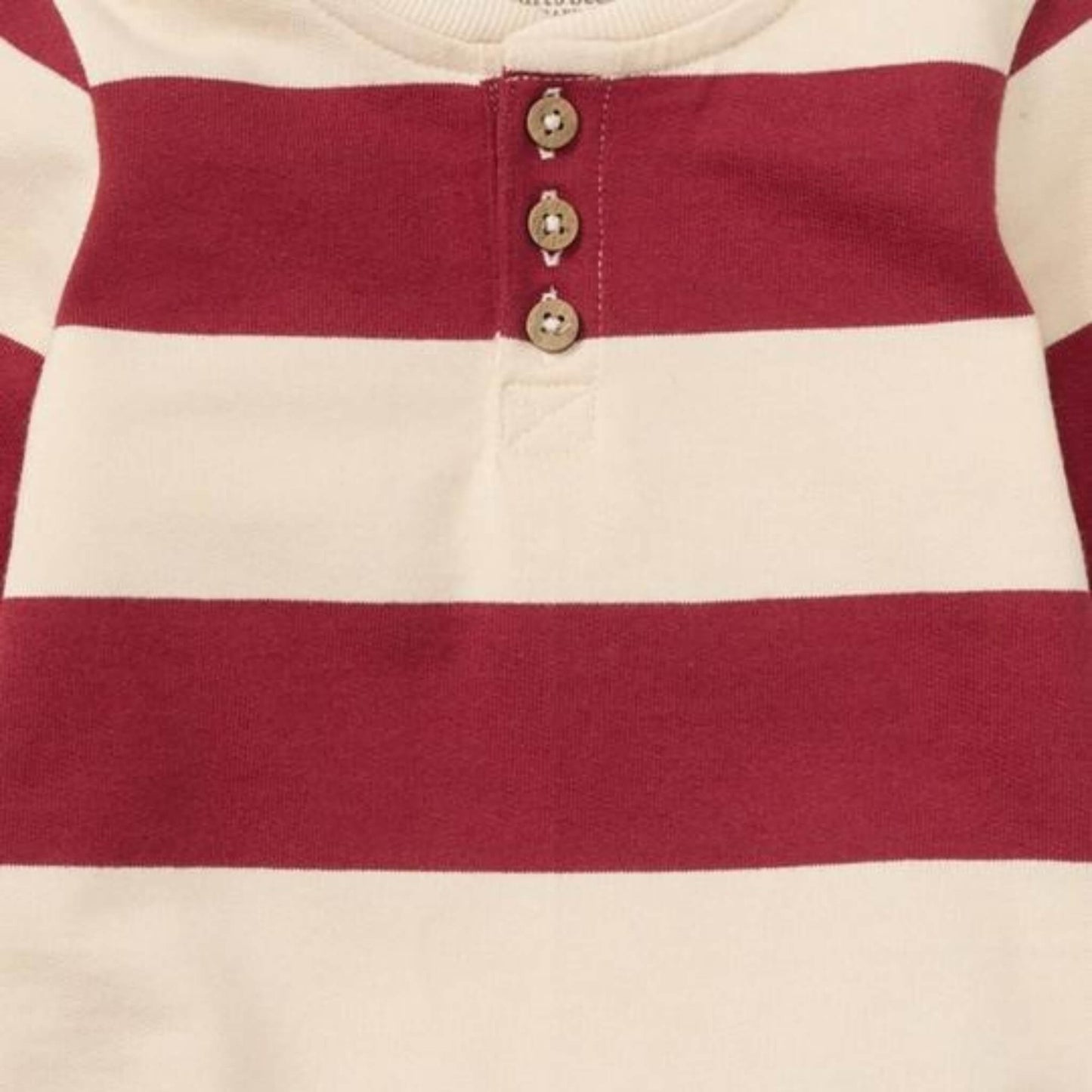 Holiday Striped Organic Henley Baby Romper