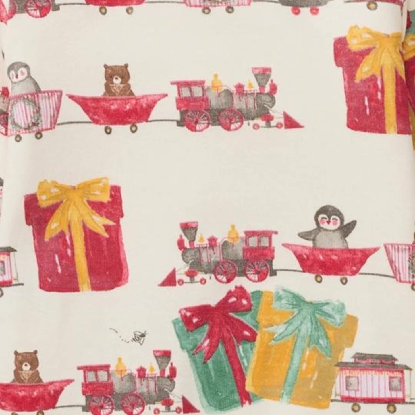 Holiday Toy Train Organic Baby Footed Zip Sleeper
