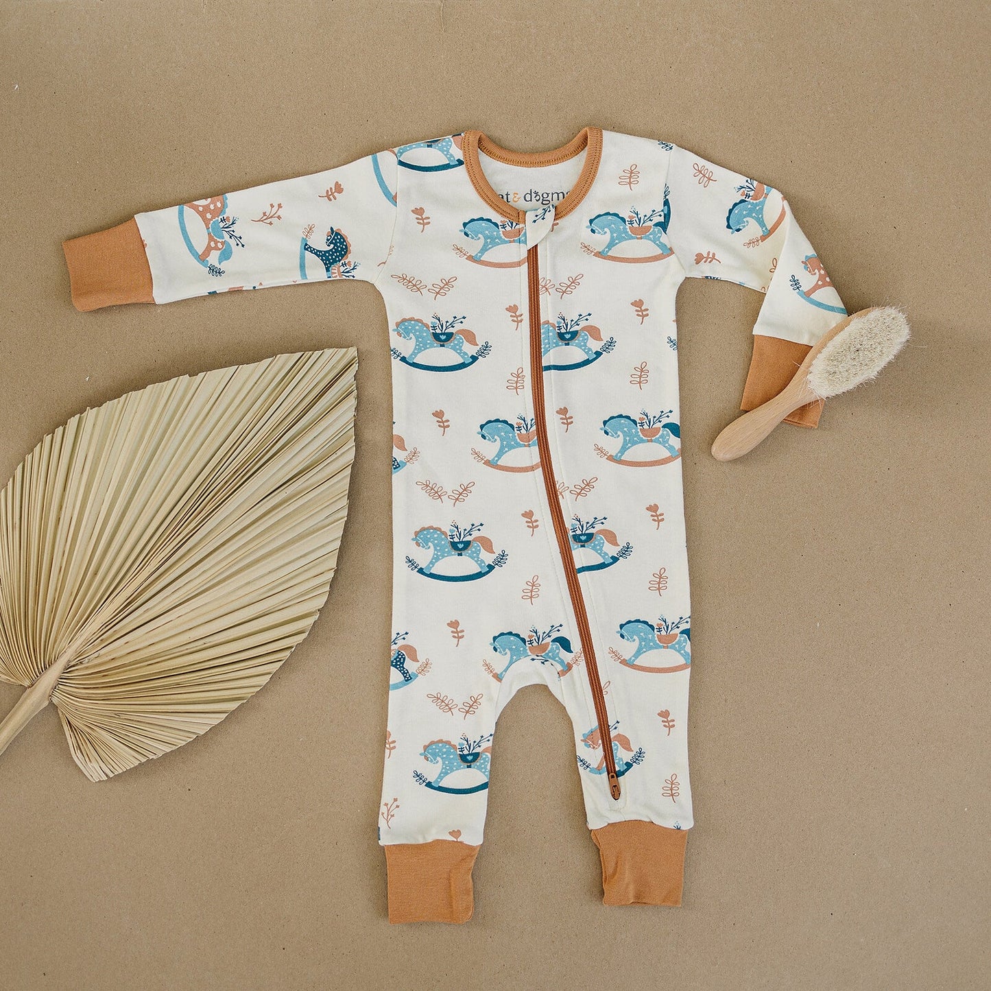Organic Baby Romper - Rocking Horse