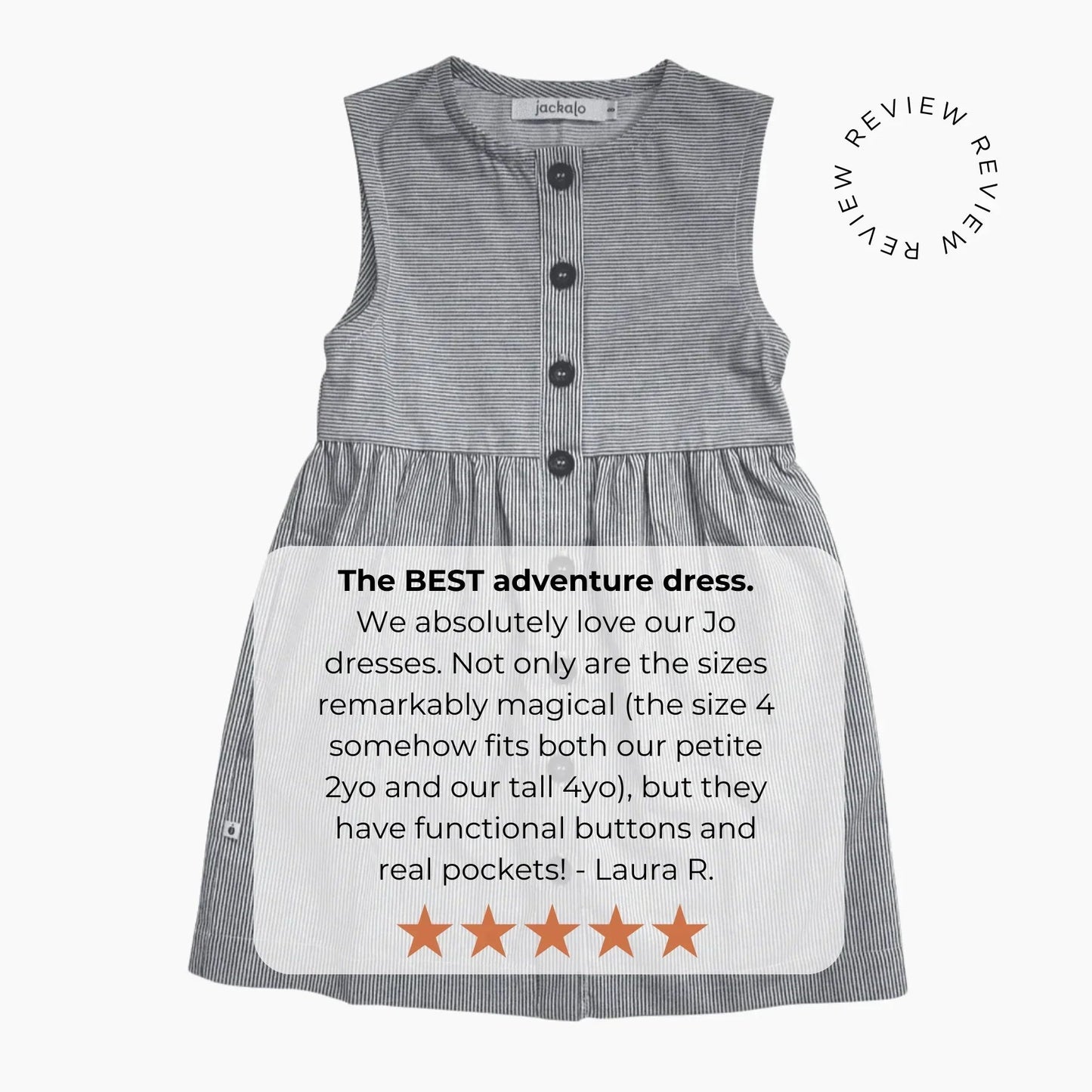 Organic Girls Jo Dress - Engineer Stripe