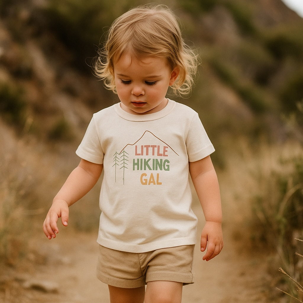 Organic Toddler Graphic Tee - Hiking Gal