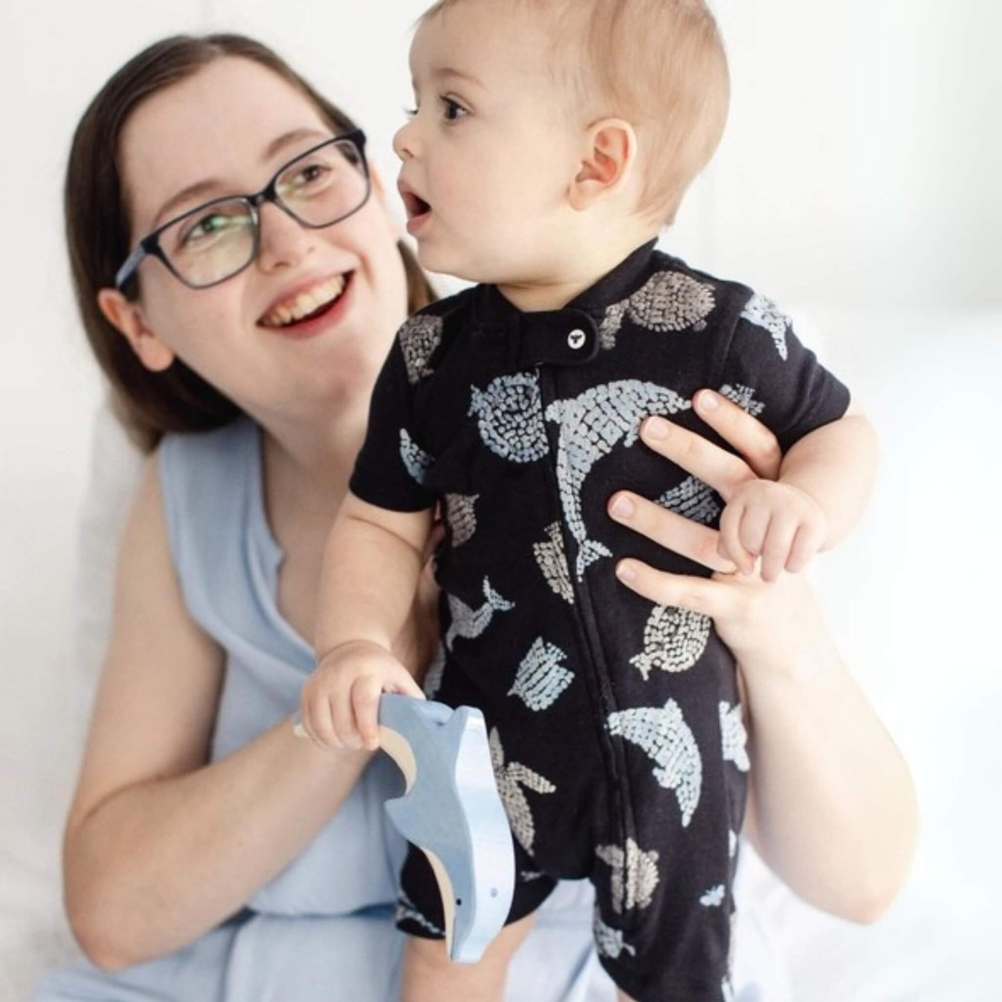Mosaic Sea Animals Organic Baby Sleeper Romper