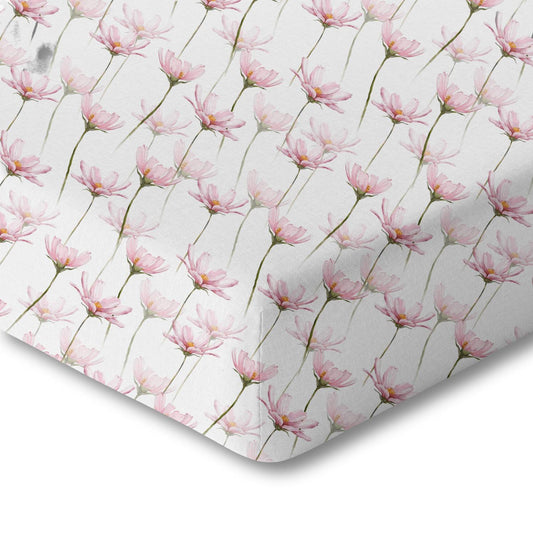 Organic Crib Sheet - Pink Petals