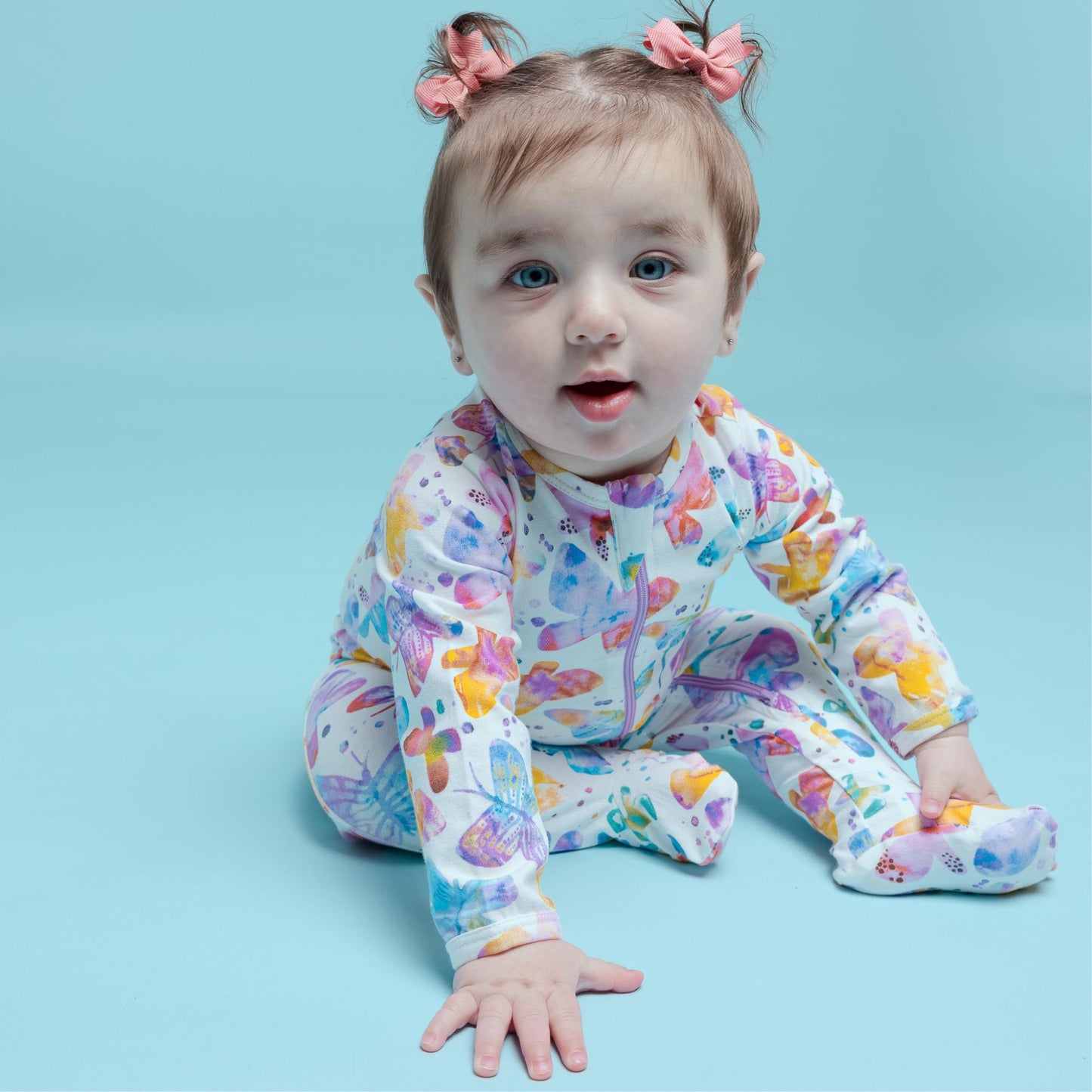 Organic Footed Baby Sleeper - Butterflies