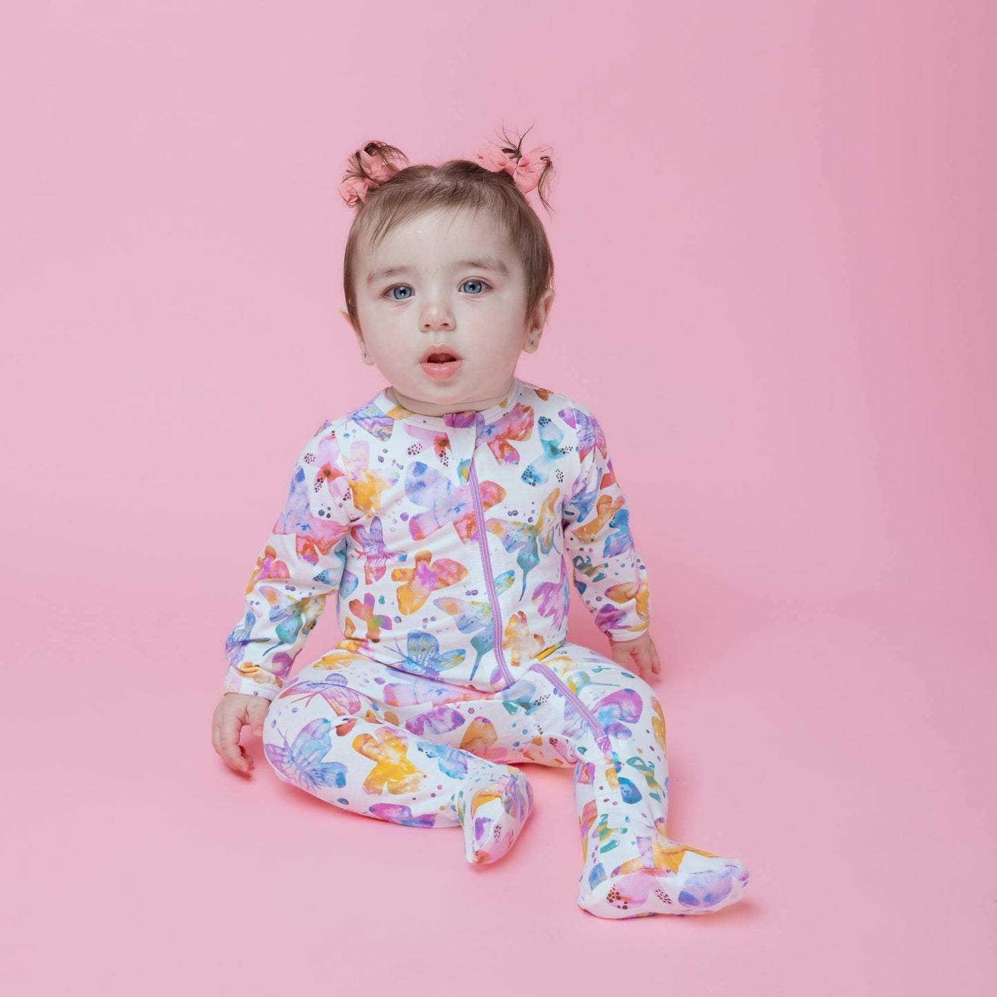 Organic Footed Baby Sleeper - Butterflies