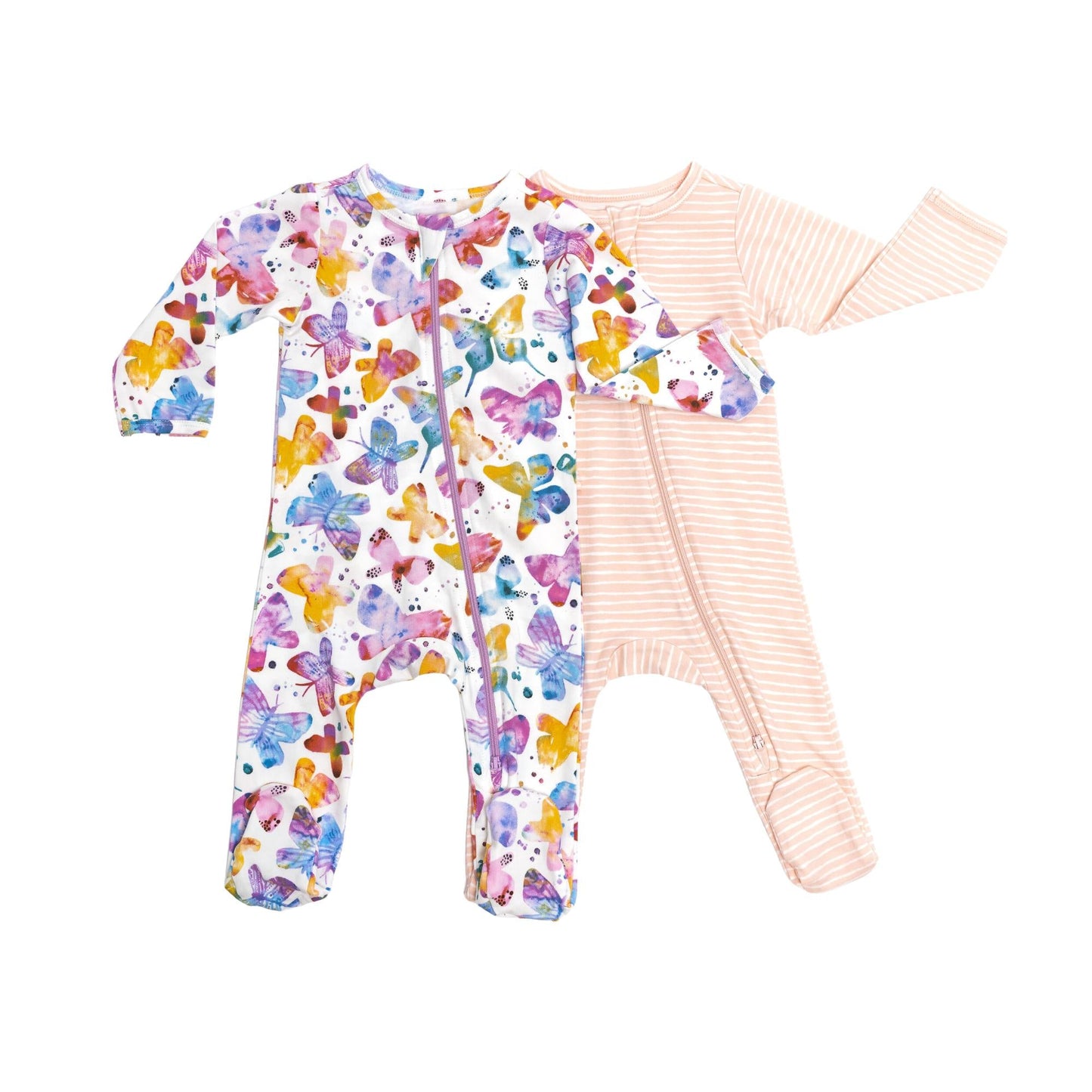 Organic Footed Baby Sleeper - Pink Stripes
