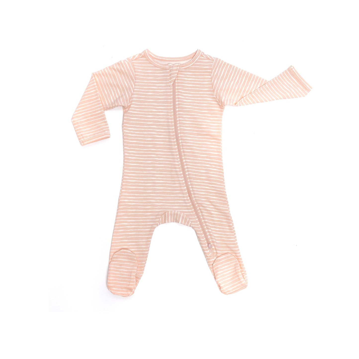 Organic Footed Baby Sleeper - Pink Stripes