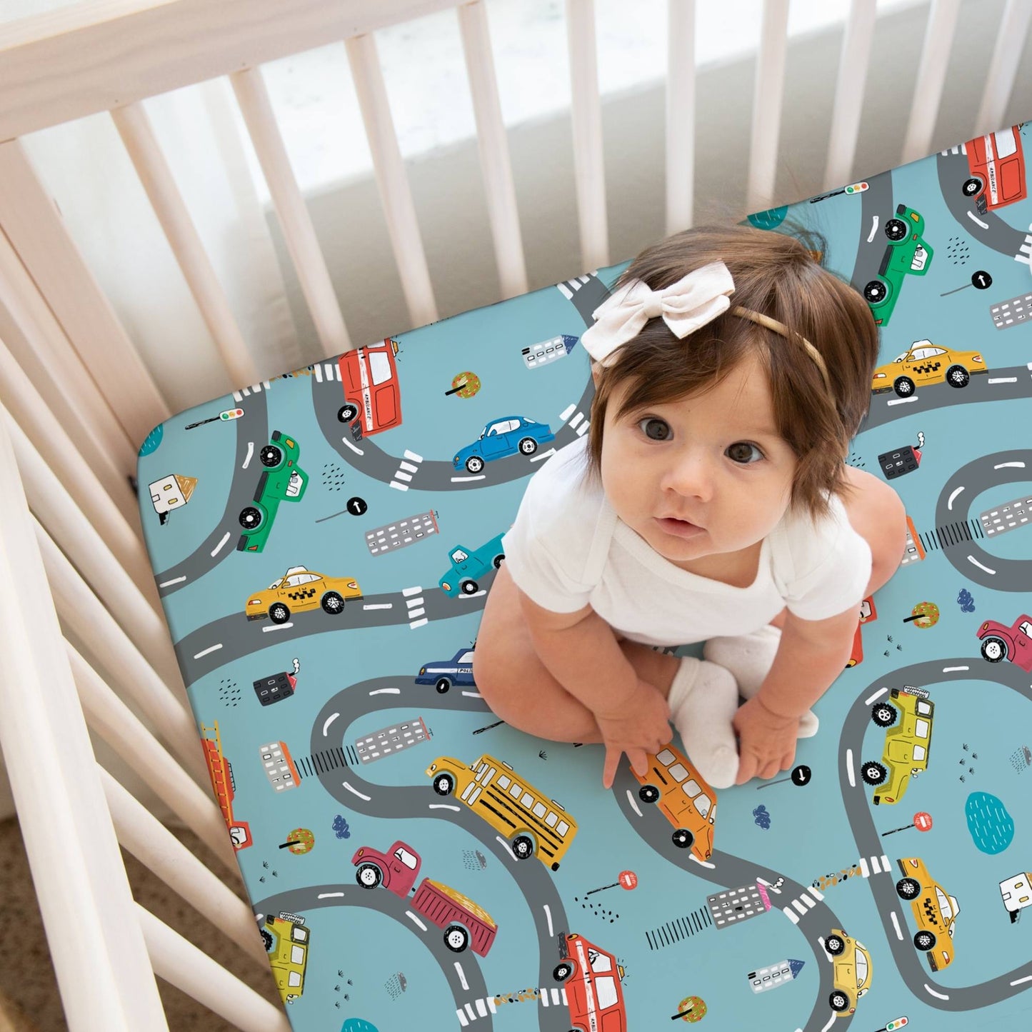 Organic Crib Sheet - Cars