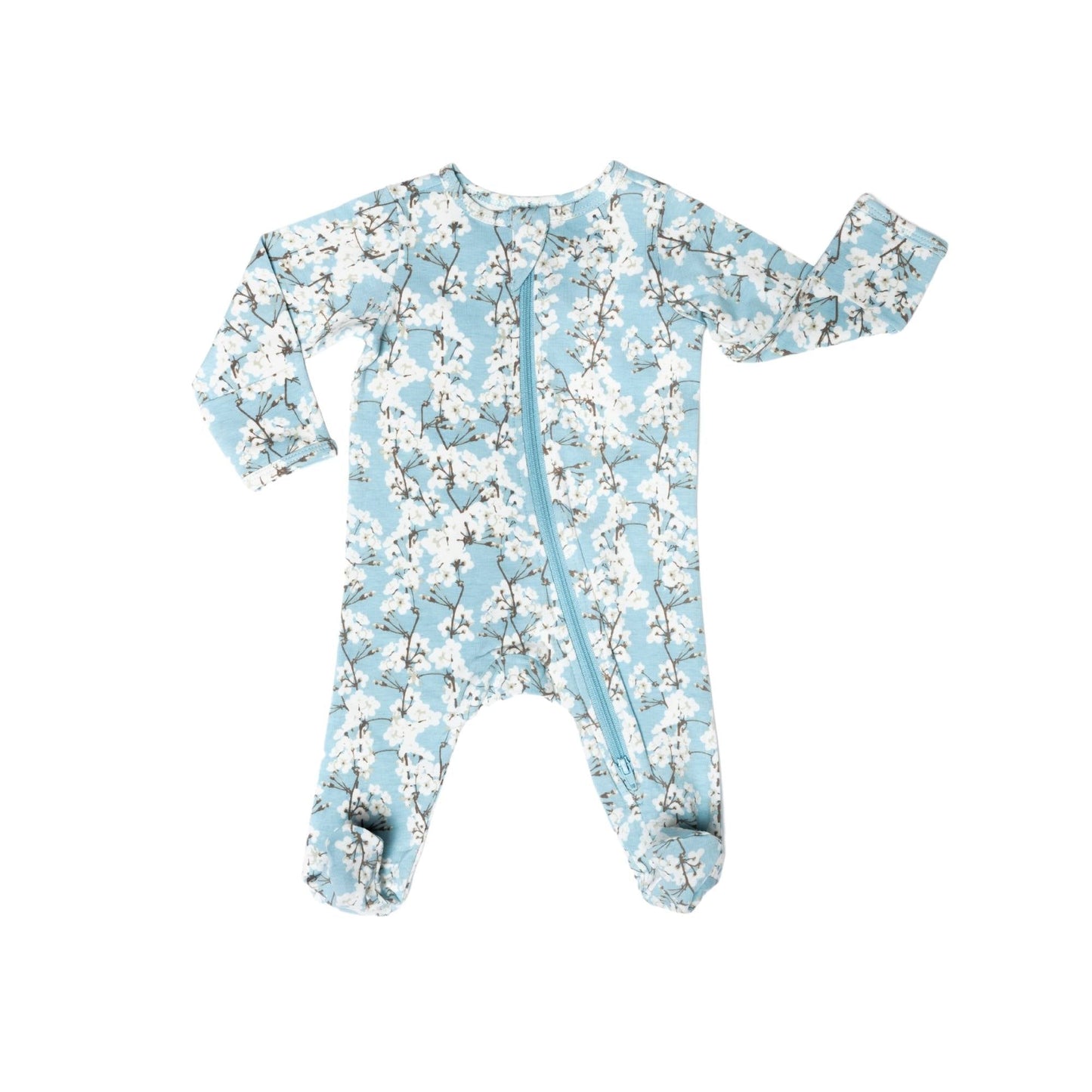 Organic Footed Baby Sleeper - Cherry Blossoms
