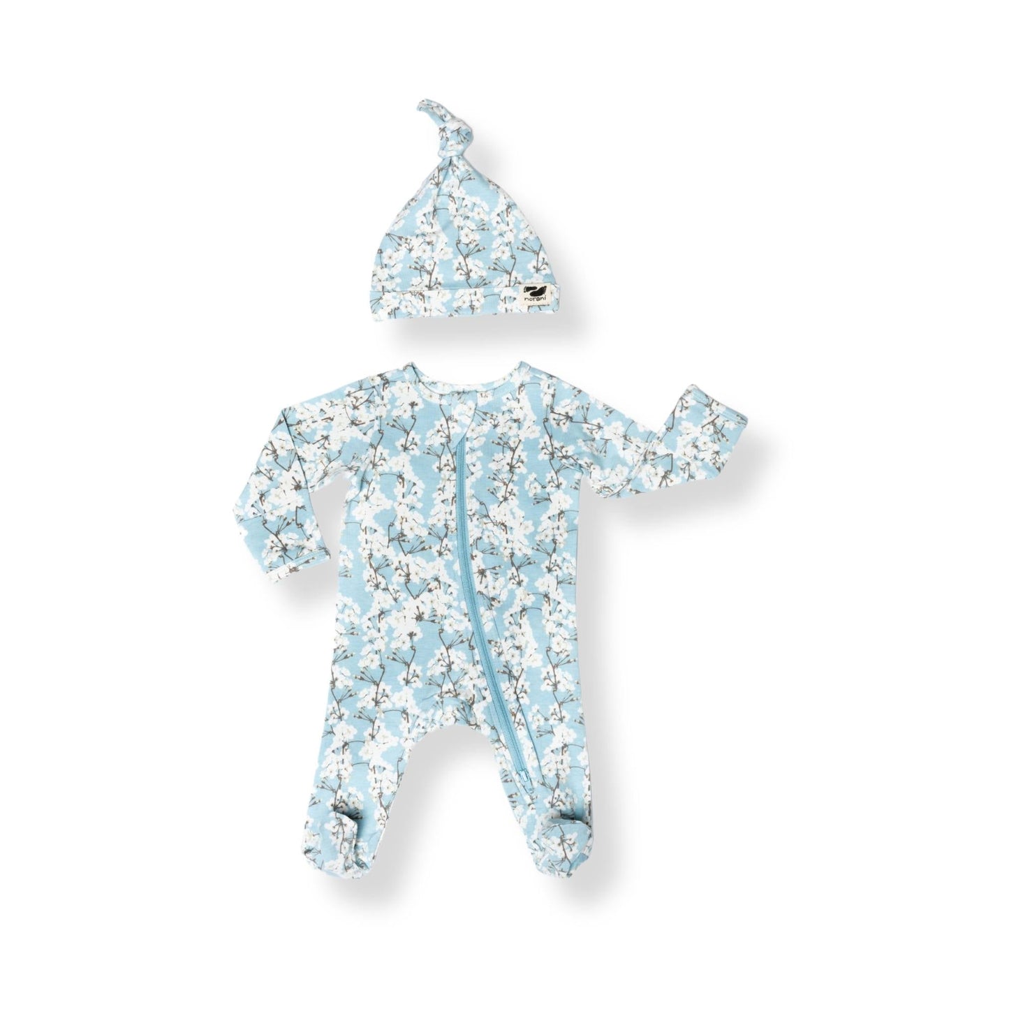 Organic Footed Baby Sleeper - Cherry Blossoms
