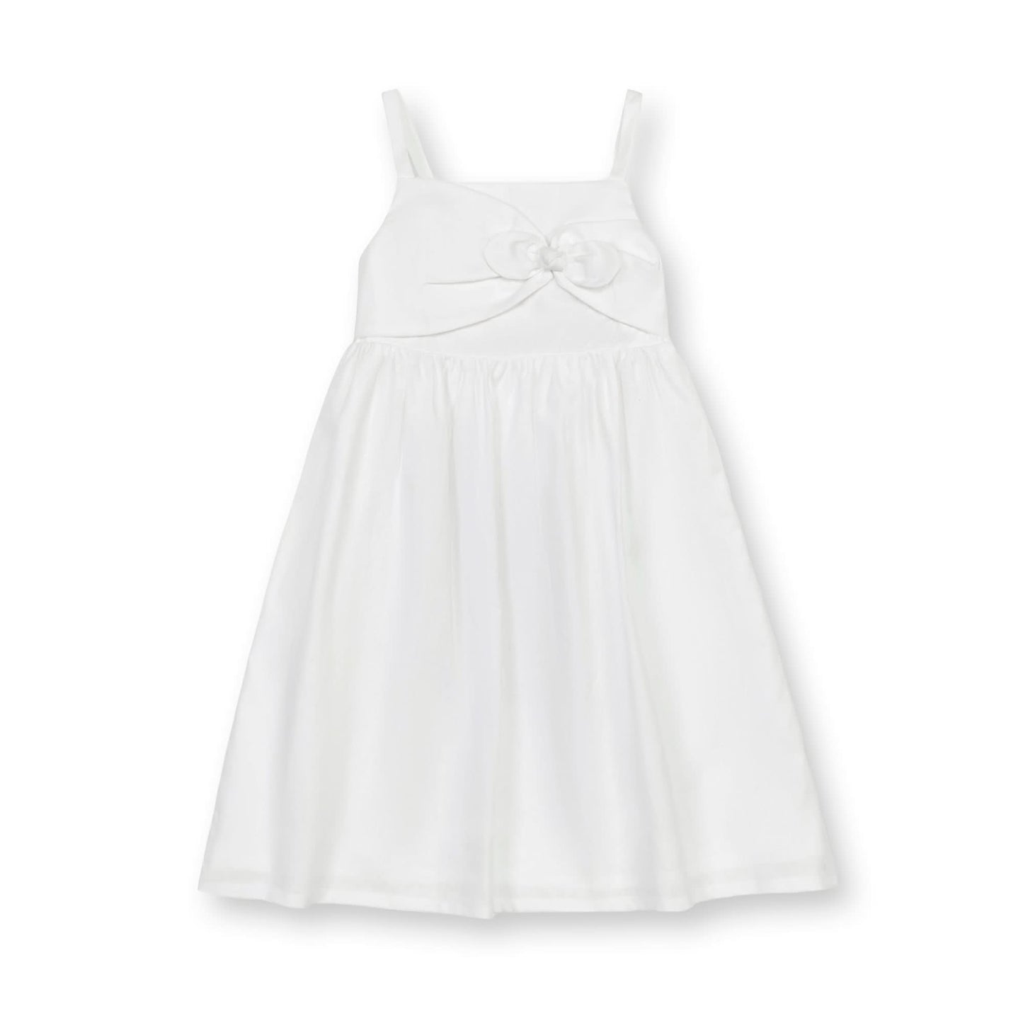 Baby Girl Bow Front Sundress - White Linen