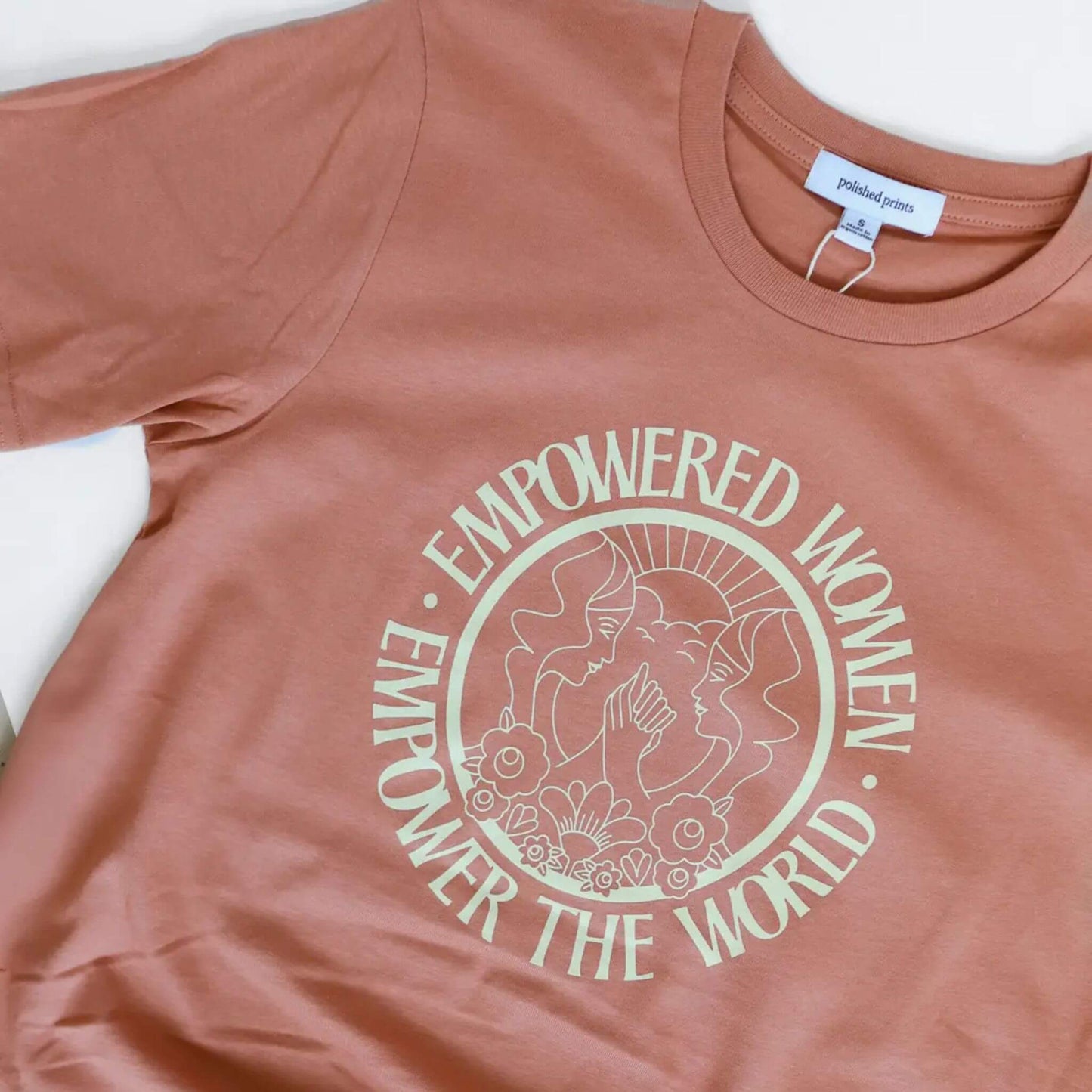 Organic Adults Graphic T-Shirt Empowered Women - Terracotta