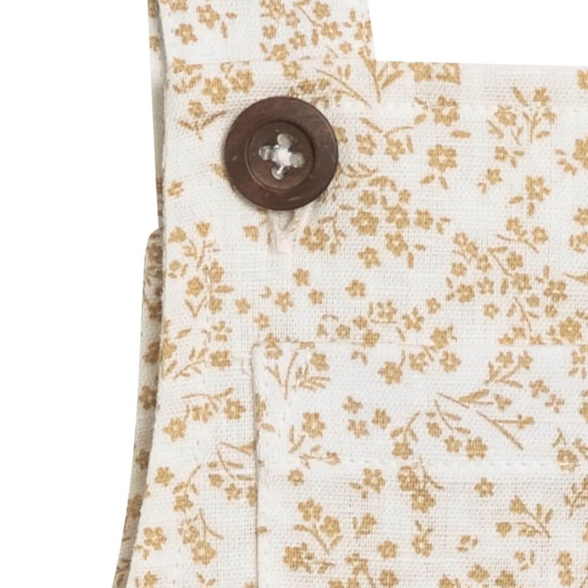 Organic Linen Alani Floral Baby Bubble Romper - Latte