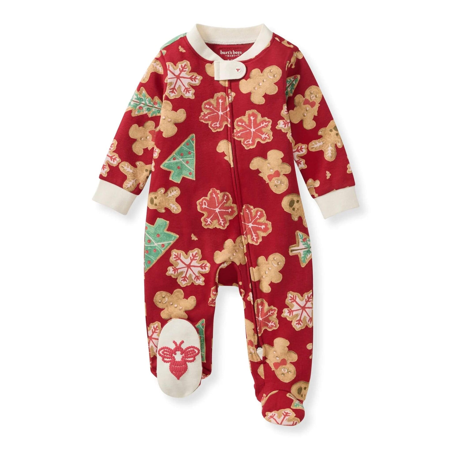 Organic Baby Footed Zip Sleeper - Holiday Gingerbread Bake