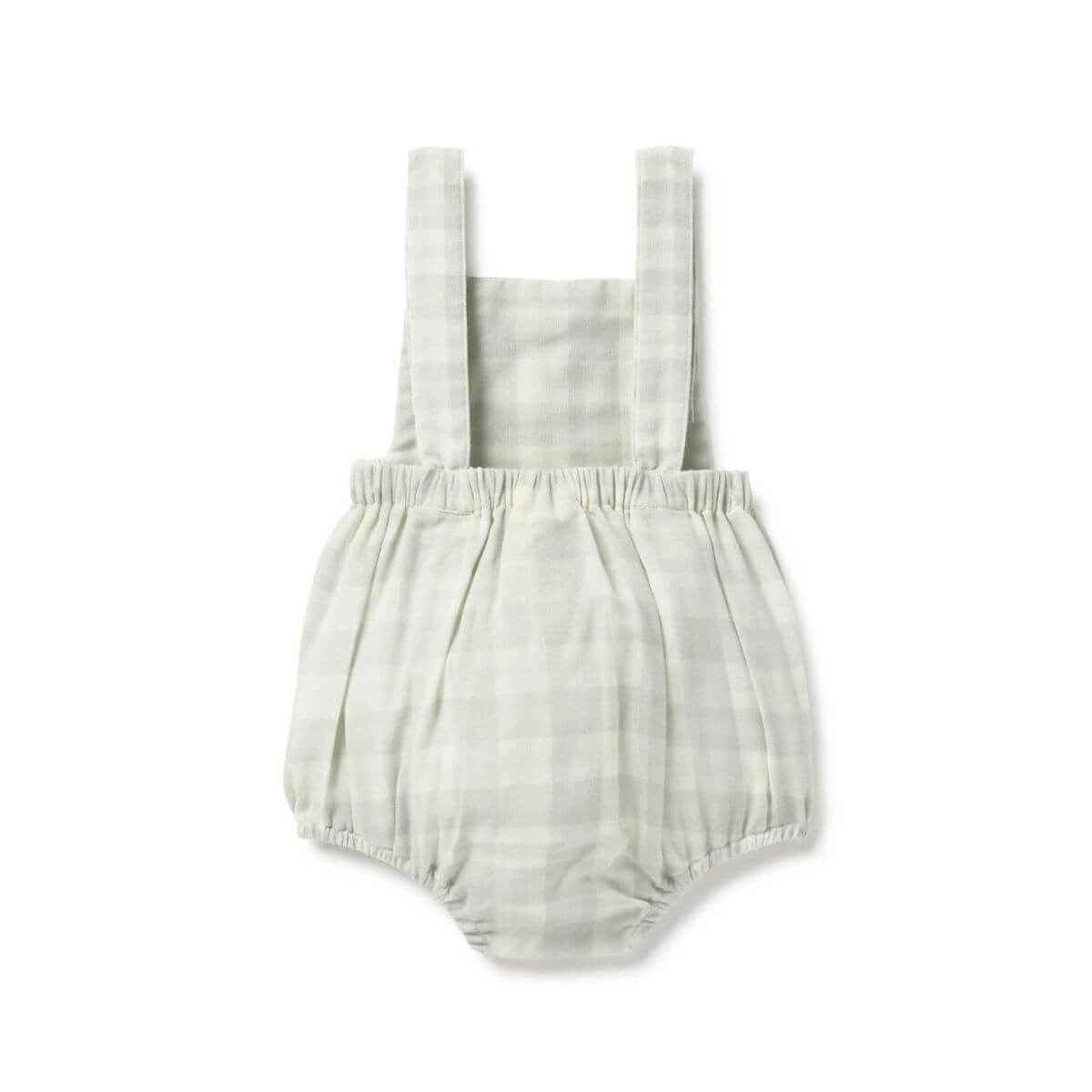 Organic Baby Gingham Overalls - Sage