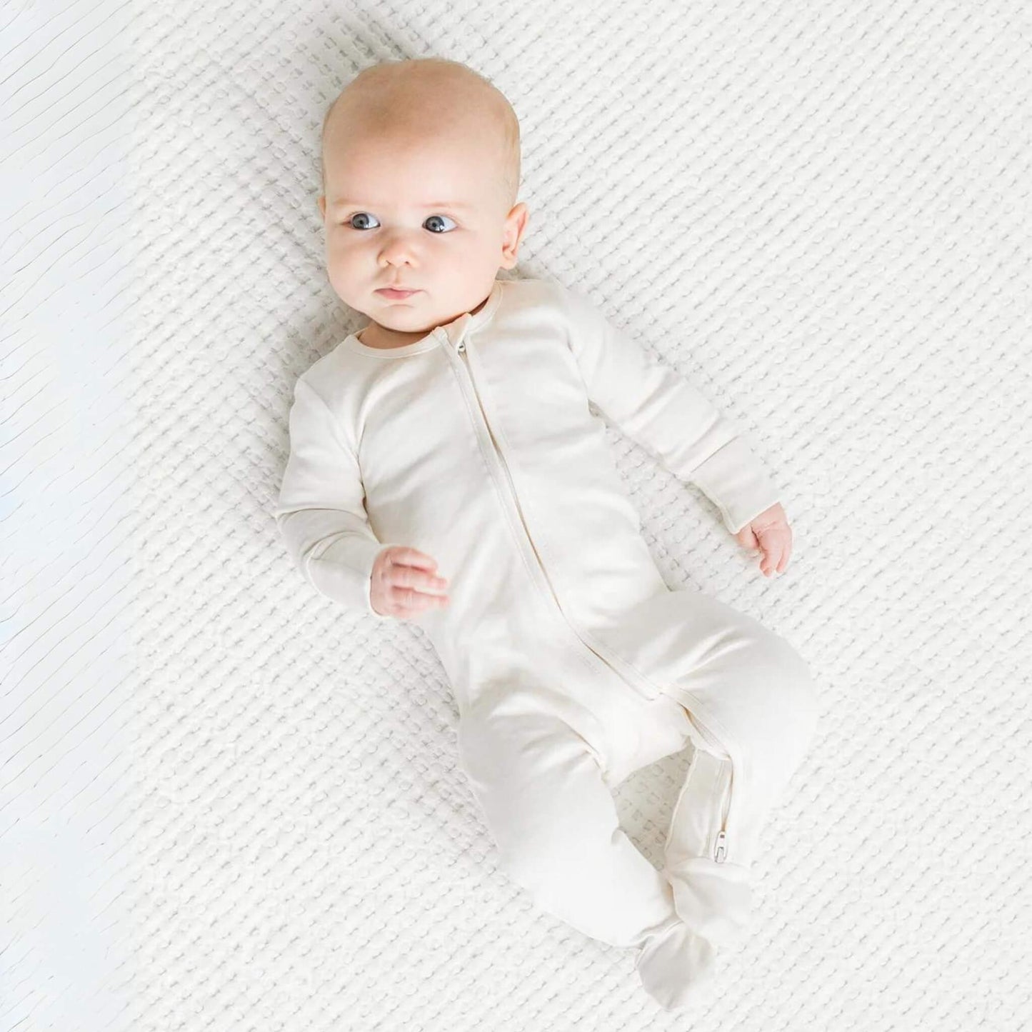 Organic Baby Peyton Zipper Sleeper - Ivory