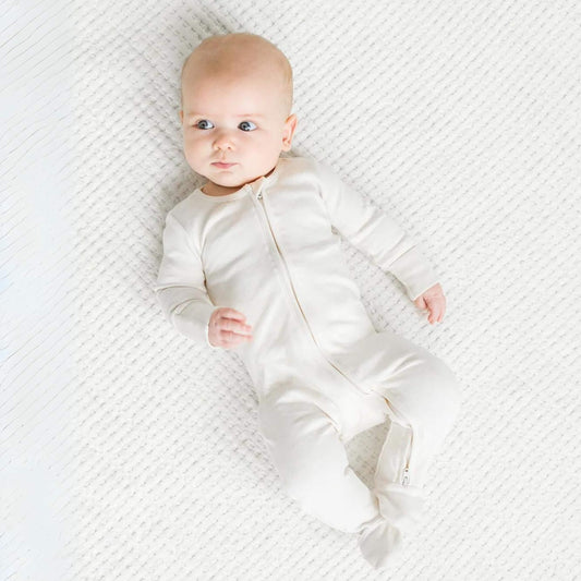 Organic Baby Peyton Zipper Sleeper - Ivory