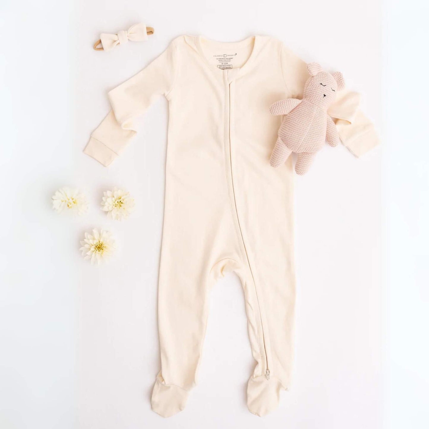 Organic Baby Peyton Zipper Sleeper - Ivory