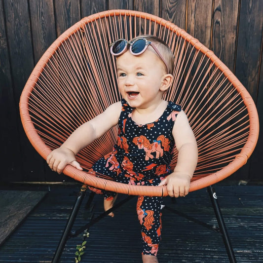 Handmade Organic Baby Romper - Bowie Pony
