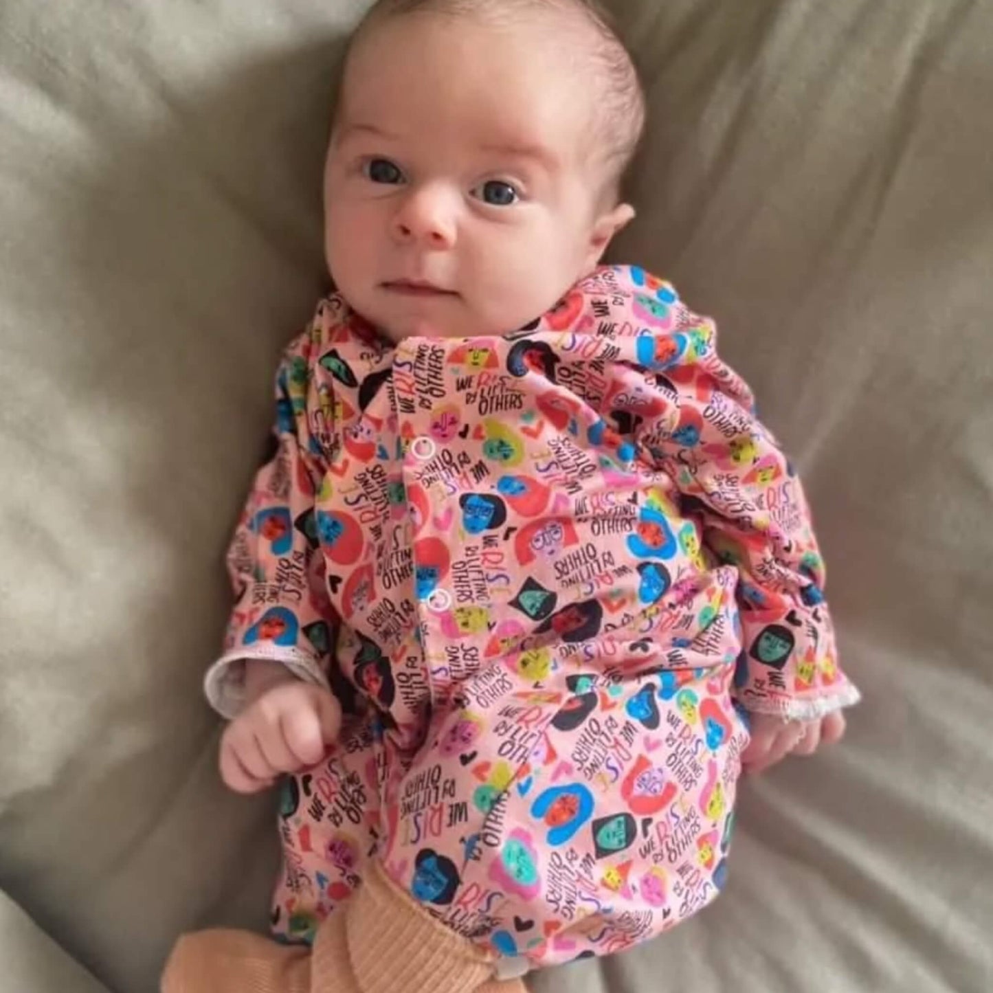 Handmade Organic Baby Romper - We Rise By Lifting Others