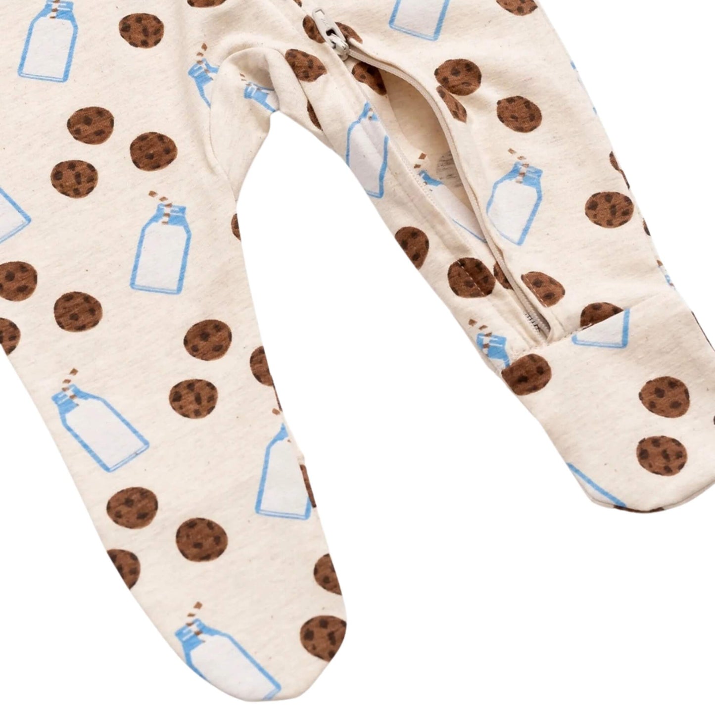 Organic Baby Zip Footed Sleeper - Cookies + Milk