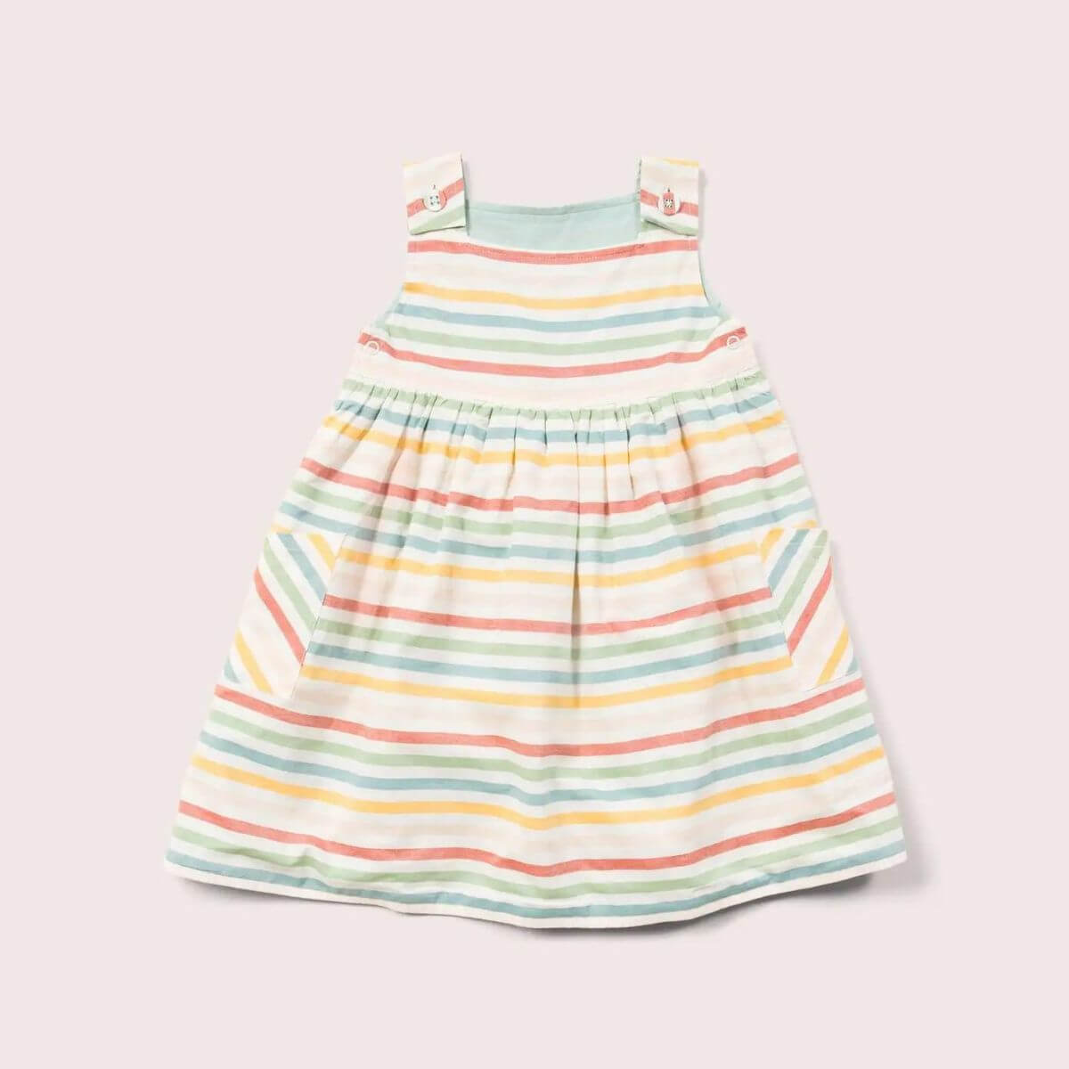 Little Green Radicals Rainbow Striped Reversible Pinny Dress 2-3-years Little Green Radicals Rainbow Striped Reversible Pinny Dress 2-3-years