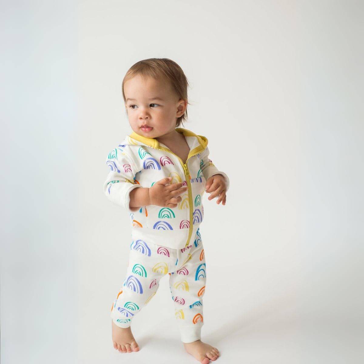 Organic Baby & Toddler Zip Hoodie - Rainbow