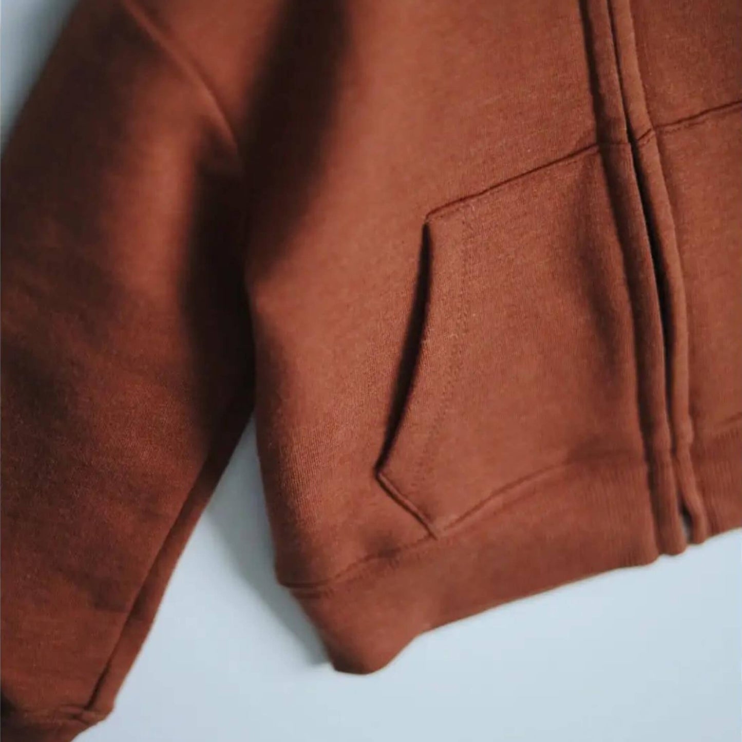 Zip Up Kid Hoodie - Rust