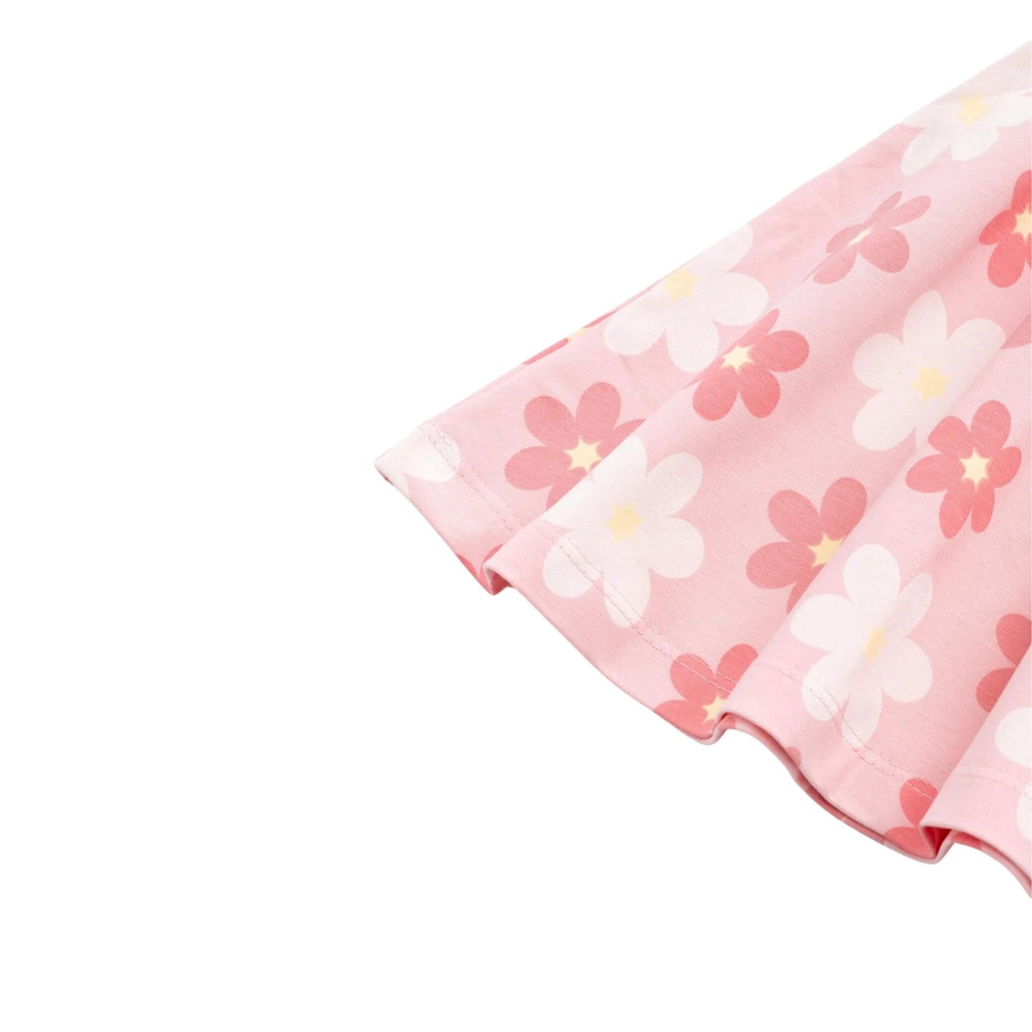 Organic Flutter Sleeve Toddler & Kid Dress - Pink Flowers