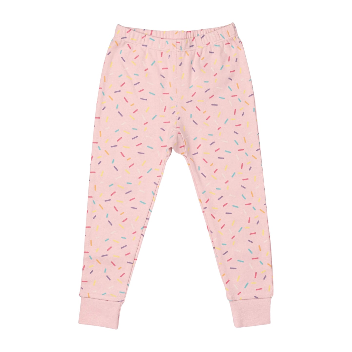 Organic Short Sleeve Two-Piece Toddler Pajama Set - Colorful Sprinkles